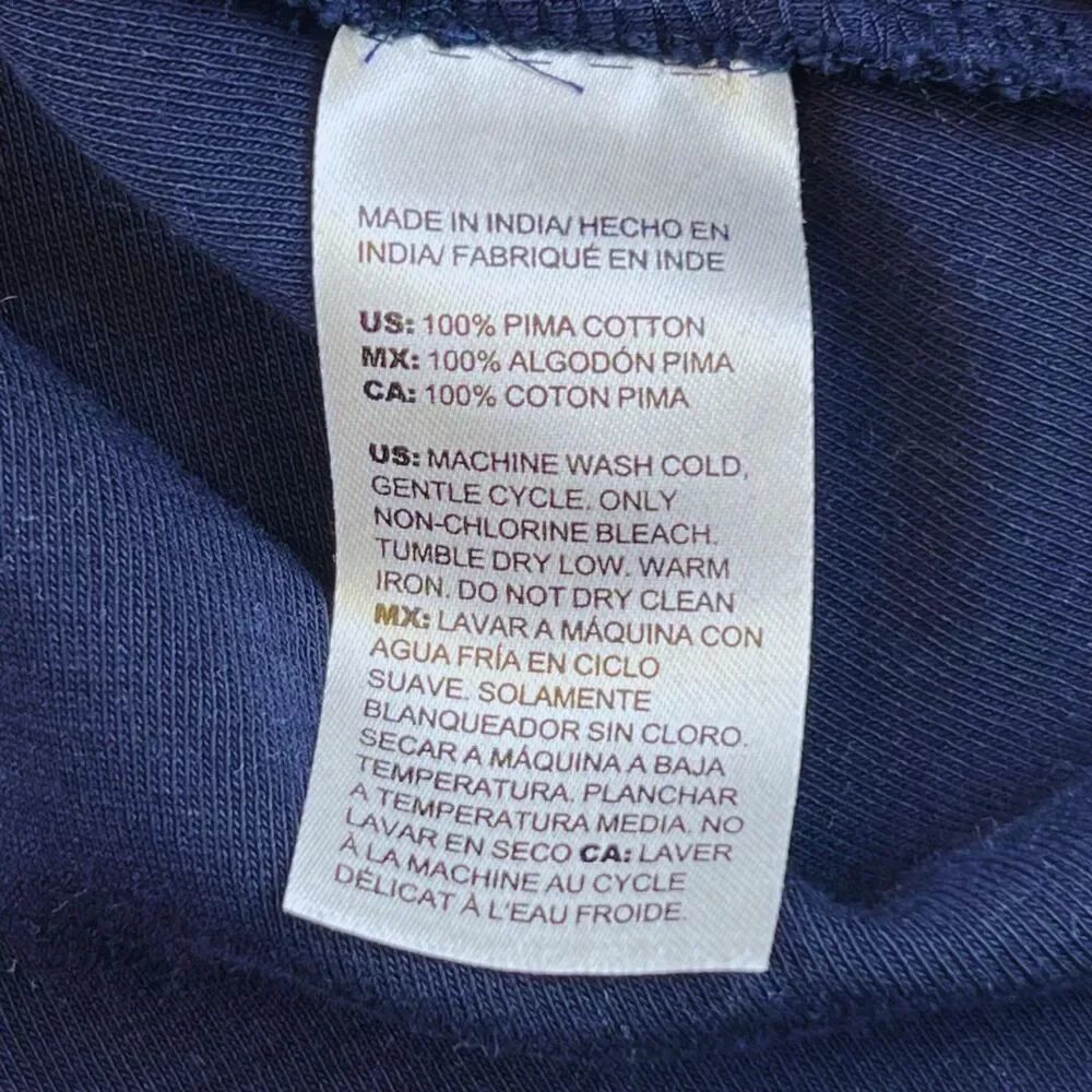 Chicos Top 2 Large Midnight Blue Artisan Floral V Neck Resort Wear Chic Blouse - Picture 8 of 9